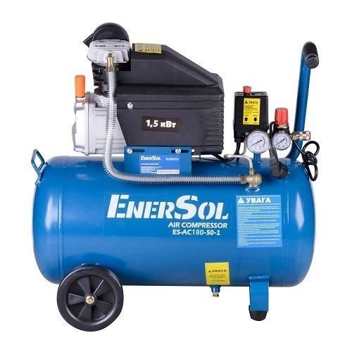 Масляный воздушный компрессор поршневый EnerSol ES-AC180-50-1 : 230В, 50л, 1,5 кВт, 8 бар, 29кг ES-AC180-50-1 фото