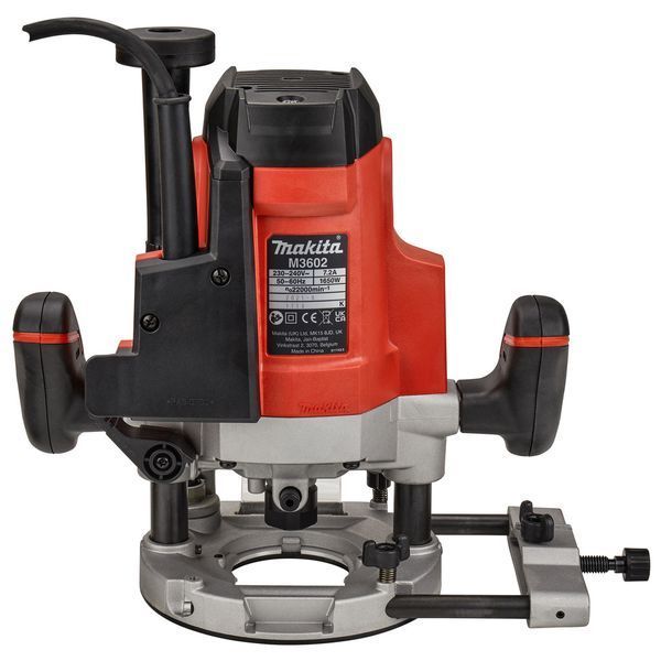 Купити Електричний ручний столярний фрезер по дереву Makita M3602 : 1650 Вт, 12 цанга, 22000 об/хв електрофрезер в Україні у Tools Store