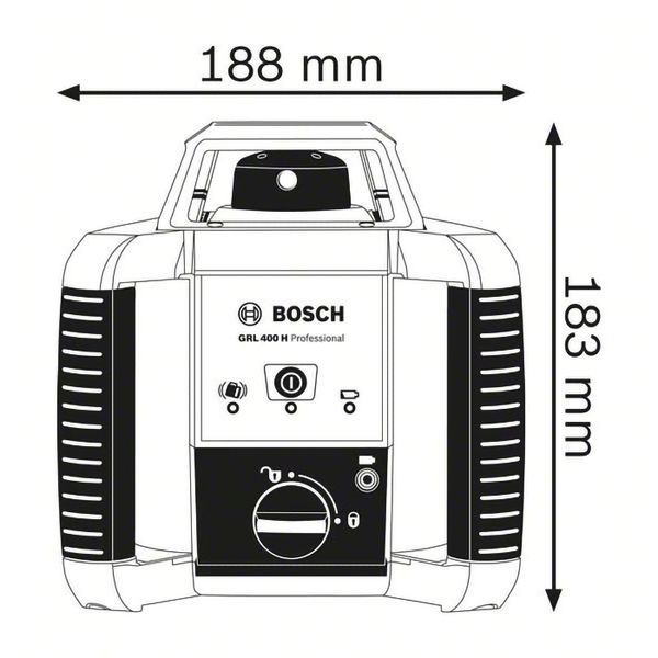 Професійний ротаційний лазерний нівелір BOSCH Professional GRL 400 H SET : червоний промінь, оригінал (0601061800) 0601061800 фото