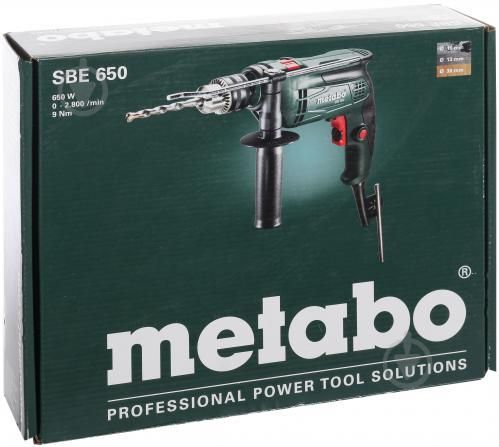 Дриль електрична ударна (електродриль) Metabo SBE 650 : 650 Вт, 1.5-13мм сверло, 1.8 кг (600671000) 600671000 фото