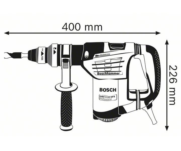 Професійний ударний електричний перфоратор Bosch GBH 4-32 DFR : 900 Вт, 4,2 Дж (0611332100) 611332100 фото