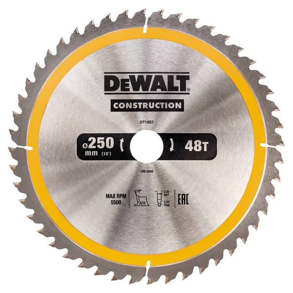 Диск пильный 250 х 30 (48Т) DeWALT DT1957 DT1957 фото