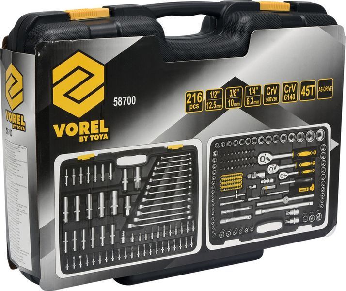 Набор инструментов VOREL 216 предметов (58700) 2130 фото