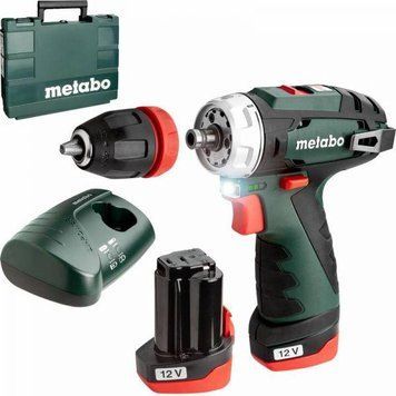 Аккумуляторный шуруповерт Metabo PowerMaxx BS Quick (+2 акб 2.0 А/ч, 12В) 600156500 600156500 фото