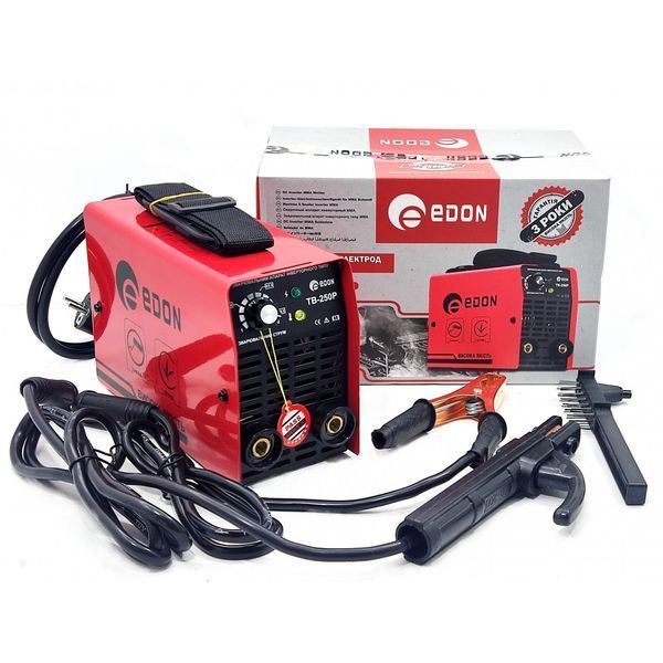Набор для сварщика EDON TB-250 P: 5 единиц (сварка, маска, электроды, варежки и уголки) Набір зварника 1 фото