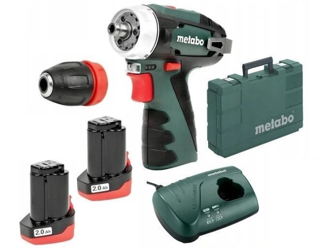 Аккумуляторный шуруповерт Metabo PowerMaxx BS Quick (+2 акб 2.0 А/ч, 12В) 600156500 600156500 фото
