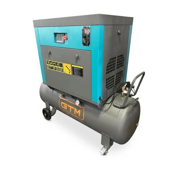 Купити Гвинтовий повітряний компресор 200 л GTM DLG5.5V масляний 380В/інверто/кожух (27450) в Україні у Tools Store