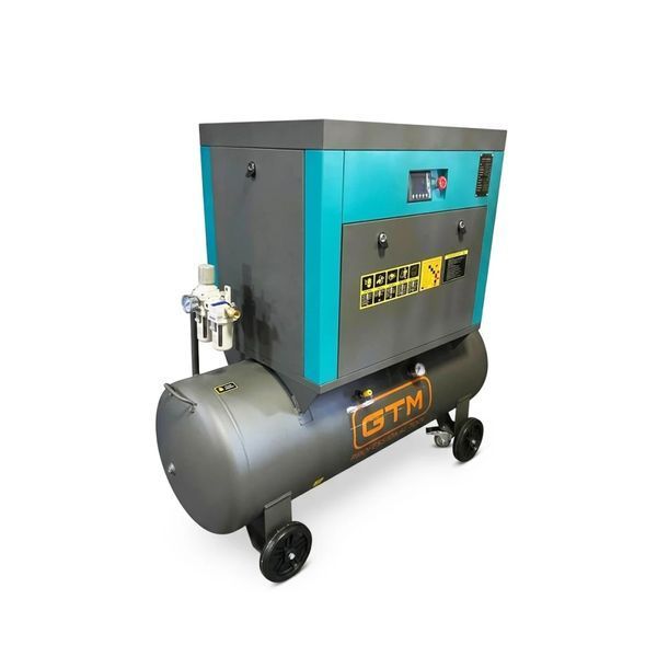 Купити Гвинтовий повітряний компресор 200 л GTM DLG5.5V масляний 380В/інверто/кожух (27450) в Україні у Tools Store