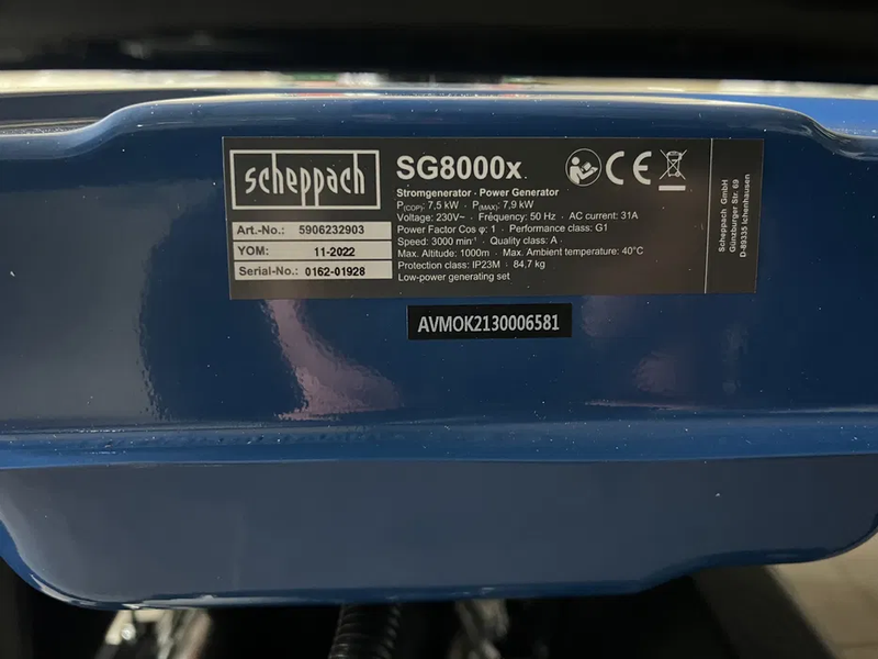 Професійний генератор бензиновий Scheppach SG8000Х: 7.5/7.9 кВт- 1 фаза SG8000Х фото
