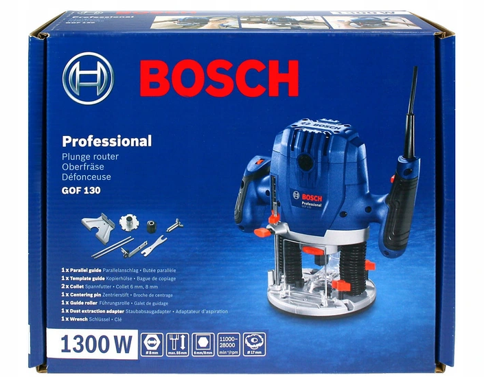 Компактный профессиональный фрезер Bosch GOF 130 (06016B7000): 1300Вт, 6-8 мм цанговый патрон, 28000 об/мин. 06016B7000 фото