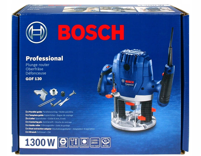 Компактний професійний фрезер Bosch GOF 130 (06016B7000): 1300Вт, 6-8 мм цанговий патрон, 28000 об/хв. 06016B7000 фото
