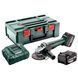 Шліфмашина кутова акумуляторна METABO W 18 L 9-125 (2акум.18В 4Aг/зарядний ASC 55/кейс) - фото товару 602247510