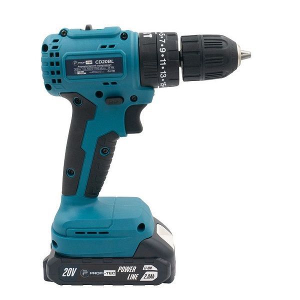 Шуруповерт аккумуляторный PROFI-TEC PCD3520BL (2акум.20В 2Ач/зарядный/кейс) 006074 фото