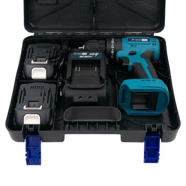 Шуруповерт аккумуляторный PROFI-TEC PCD3520BL (2акум.20В 2Ач/зарядный/кейс) 006074 фото