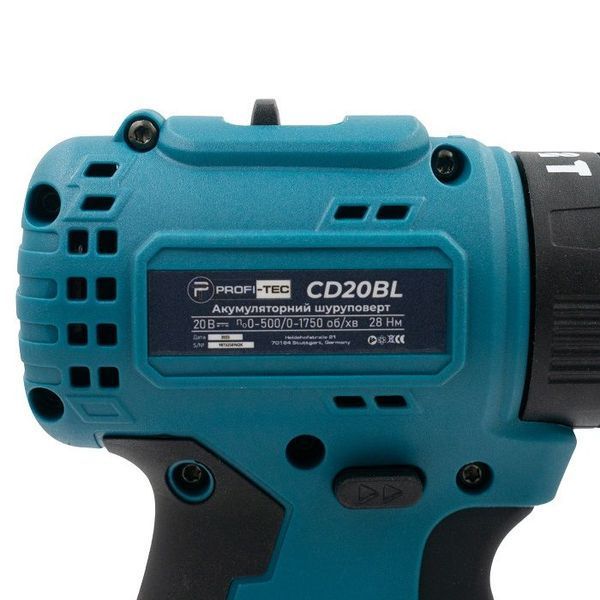 Шуруповерт аккумуляторный PROFI-TEC PCD3520BL (2акум.20В 2Ач/зарядный/кейс) 006074 фото