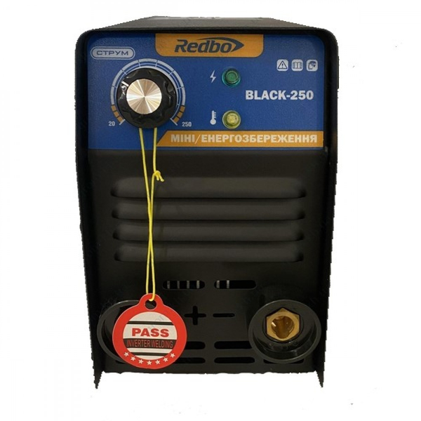 Потужний зварювальний інверторний апарат (зварка) Redbo Black-250 : 5.2 кВт, 20 - 250 А, електрод 1.6 - 4.0 мм, вага 4 кг Black-250 фото