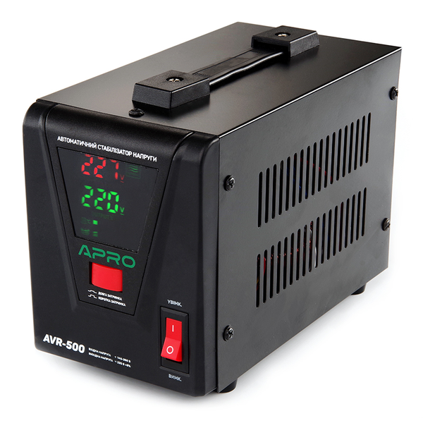 Стабилизатор напряжения релейный APRO AVR-500 : 400 Вт, релейный, Led-дисплей, вес 2.15 кг AVR-500 фото
