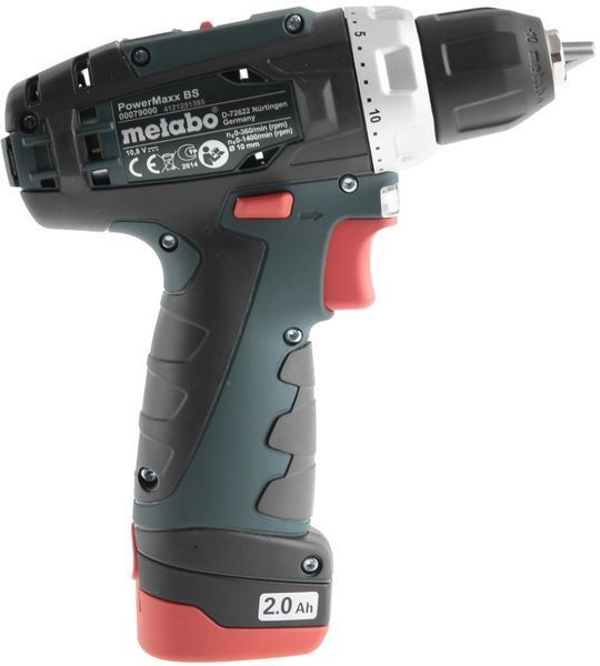 Аккумуляторный шуруповерт Metabo PowerMaxx BS Basic 2х2,0 Ач пластиковый чемодан (600080500) 600080500 фото