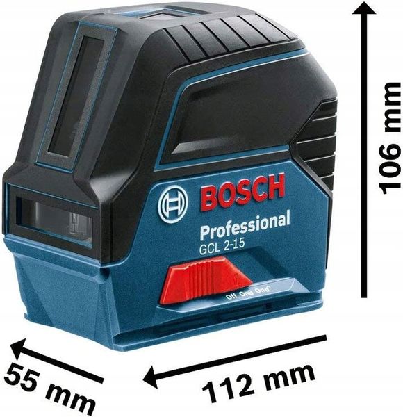 Лазерний нівелір Bosch GCL 2-15 з кріпленням RM 1 Professional (0601066E00) : 2 лінії / 2 крапки, червоний промінь 0601066E00 фото