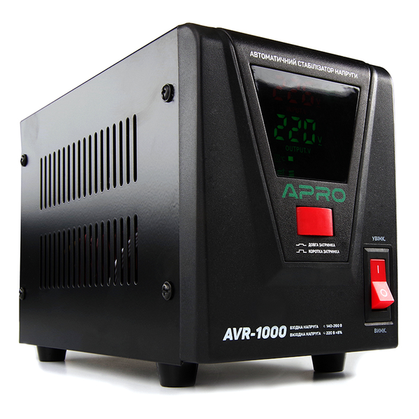 Стабілізатор напруги релейний APRO AVR-1000 : 800 Вт, релейний, Led-дисплей, вага 2.6 кг AVR-1000 фото