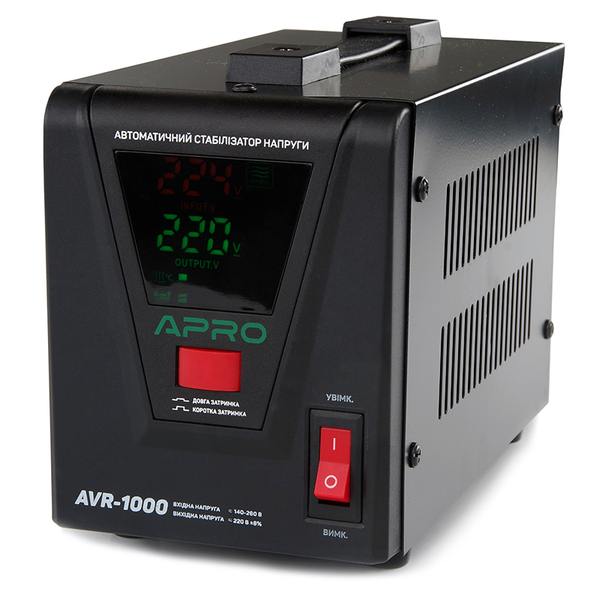 Стабілізатор напруги релейний APRO AVR-1000 : 800 Вт, релейний, Led-дисплей, вага 2.6 кг AVR-1000 фото