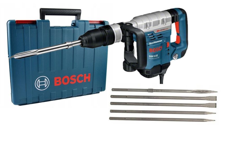 Профессиональный электрический отбойный молоток (бетонолом) Bosch GSH 5 СE : 8.3 Дж мощный отбойник 0611321000 611321000 фото