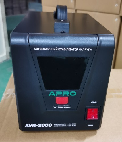 Стабилизатор напряжения релейный APRO AVR-2000 : 1600 Вт, релейный, Led-дисплей, вес 5 кг AVR-2000 фото