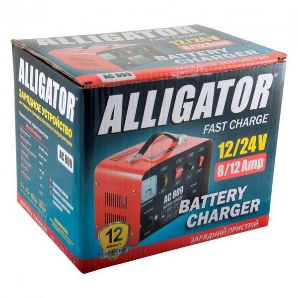 Потужний автомобільний зарядний пристрій для акумулятора Alligator AC-809 : 12/24 V, 20А AC809 фото