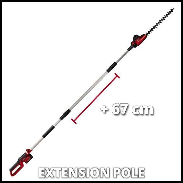 Кусторез аккумуляторный EINHELL GC-HH 18/45 LiT-Solo (телескопическая штанга) 3410585 фото