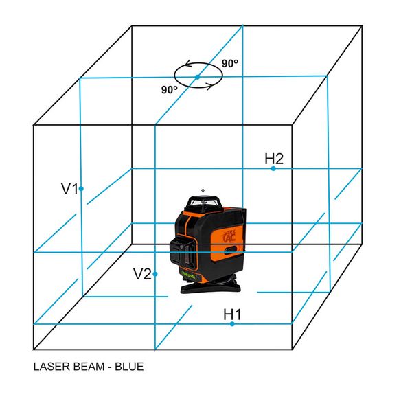 Качественный лазерный нивелир TEX.AC TA-LB-4D : 30 м, 4 луча, голубой луч лазера, 24 месяцев гарантия TA-LB-4D фото