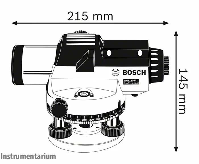 Професійний оптичний нівелір Bosch GOL 26 D+BT 160+GR 500: 360 градусів, до 100м, 26х зум 0601068002 фото