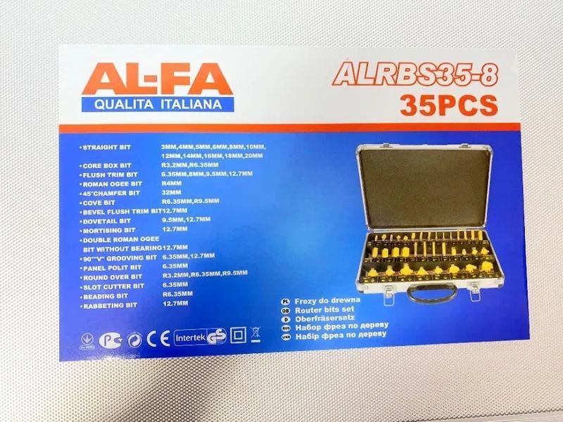 Набор фрез по дереву AL-FA ALRBS35-8 (хвостовик 8 мм, 35 предметов) ALRBS35-8 фото