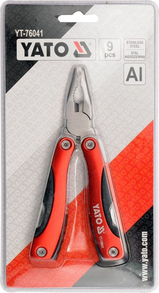 Багатофункціональний ніж (мультитул) Yato YT-76041 : 9 в 1 + чохол, складний ніж мультиінструмент YT-76041 фото