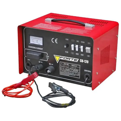 Потужний пуско-зарядний пристрій FORTE CD-120 : 12/24 B, 20А-120A, вбудований амперметр, вага 11 кг 114168 фото