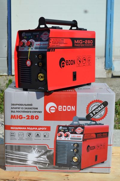 Зварювальний напівавтомат Edon MIG-280 (2 в 1 MIG + MMA) + маска хамелеон MIG-280 фото