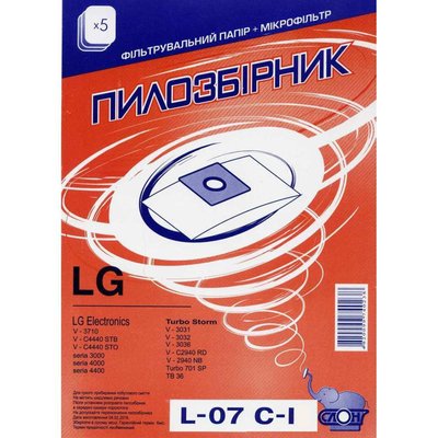 Многоразовый пылесборник для пылесоса СЛОН L07 C-I LG (1 шт) L07 C-I фото