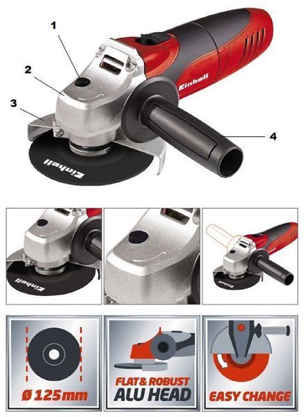 Купити Шліфмашина кутова 125мм EINHELL TC-AG 125 (4430619) в Україні у Tools Store