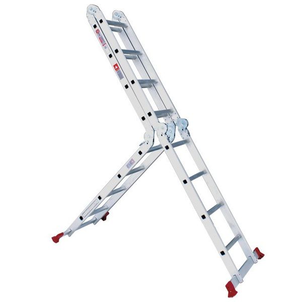 Лестница-трансформер алюминиевая 4 секции / 4 ступени INTERTOOL LT-0029, 4.7 метров, 150кг многофункциональная LT-0029 фото