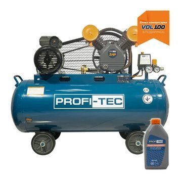 Купити Компресор ремінний 100л PROFI-TEC OC-100V2 (2.2кВт/415л/хв) в Україні у Tools Store
