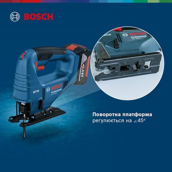 Аккумуляторный лобзик Bosch GST 183-LI Solo: без АКБ/КАРКАС 06015B7020 фото