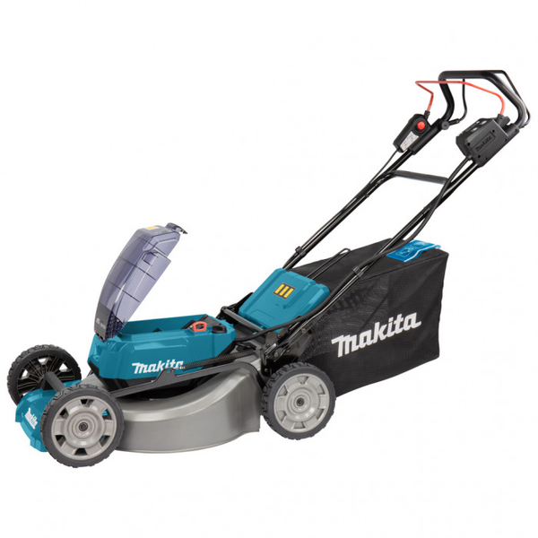 Профессиональная газонокосилка аккумуляторная Makita DLM532PT4 : 18 В акума 4 шт на 5 Ач + зарядка DC18RD DLM532PT4 фото