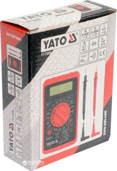 Мультиметр цифровой с прозвонкой (тестер) YATO YT-73080 YT-73080 фото