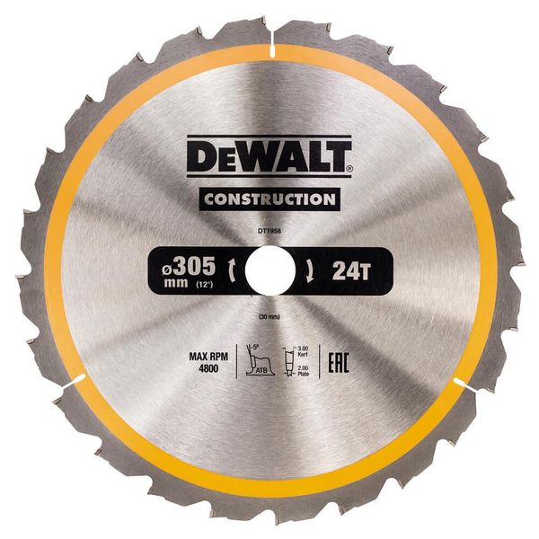 Диск пильный 305 х 30 (24Т) DeWALT DT1958 DT1958 фото