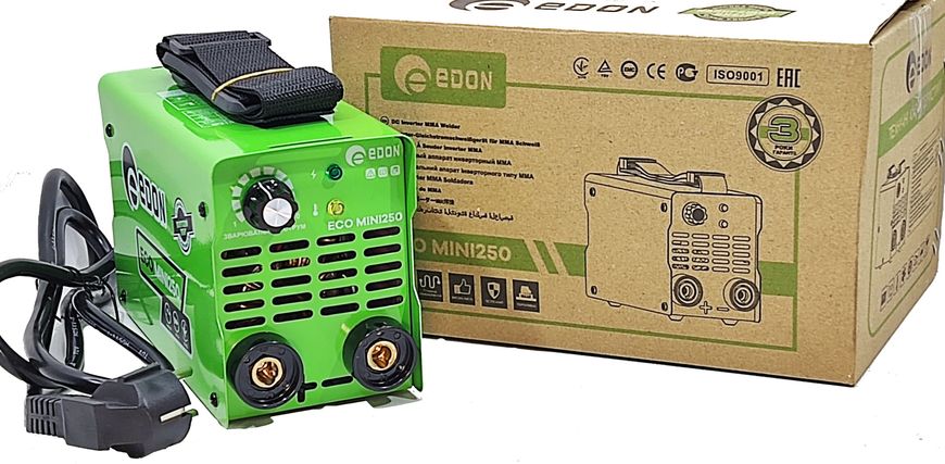 Потужний зварювальний інверторний апарат (зварка) EDON ECO MINI-250 : 3 кВт, струм 20-250 А, електроди 1.6 - 4.0 мм ECO MINI-250 фото