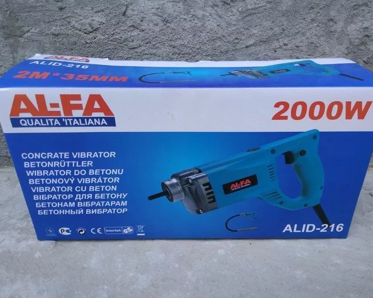 Купити Глибинний вібратор для бетону AL-FA ALID-216 (2000 Вт, булава 2 м) в Україні у Tools Store