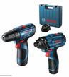 Купити Професійний набір акумуляторного інструменту Bosch GSR 120-LI + GDR 120-LI : з АКБ 12V 2 Ah-2 шт, дриль-шурупокрут, гайкокрут в Україні у Tools Store