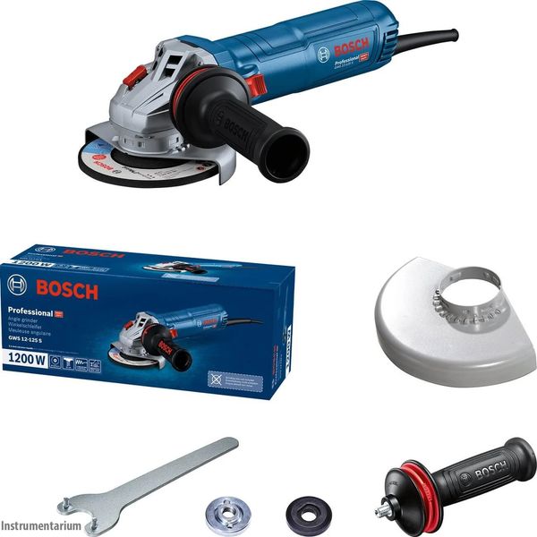 Профессиональная болгарка Bosch GWS 12-125 S: 1200Вт; диск 125мм; с регулировкой оборотов 06013A6020 фото