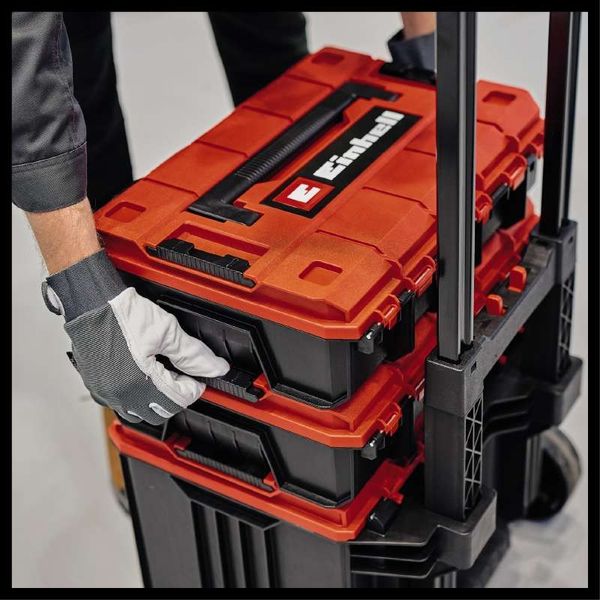 Якісний пластиковий кейс Einhell E-Case L з колесами : навантаження до 120 кг (4540014) 4540014 фото