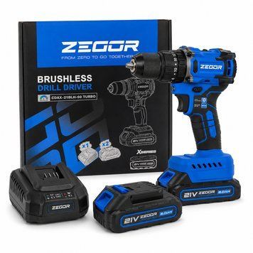 Купити Шурупокрут акумуляторний ZEGOR CDAX-21BLH-60 Turbo (2акум.21В 2Аг/зарядний/ударний/імпульсний) в Україні у Tools Store