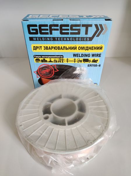 Зварювальний дріт обміднений GEFEST 1 мм 5 кг Gefest 1мм фото
